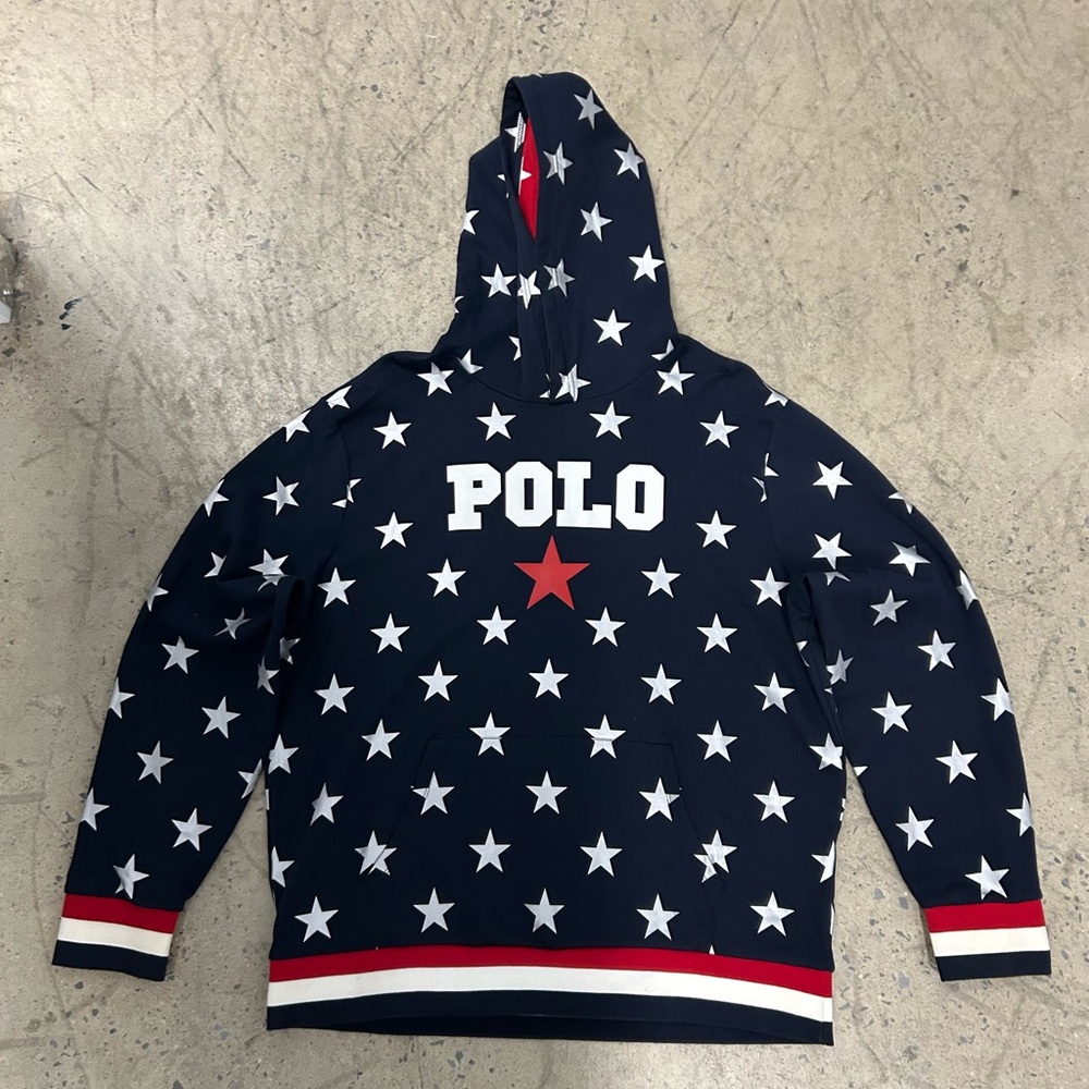 POLO BY RALPH LAUREN INDEPENDENCE Navy Hoodie with White Stars and Red Accents